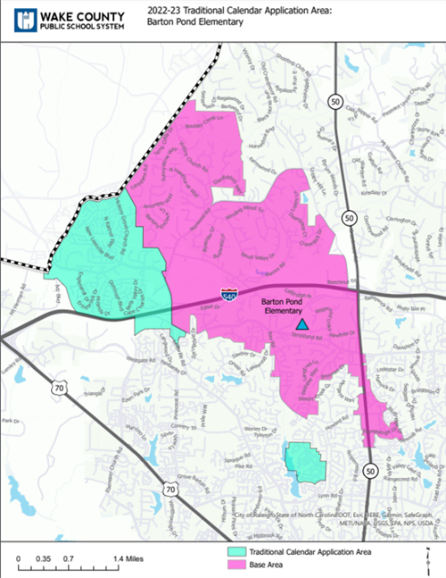 Barton Pond Student Assignment Map